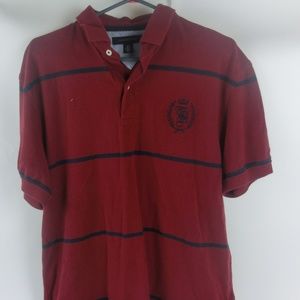 RETRO TOMMY HILFIGER POLO SHIRT RED/BLUE STRIPES